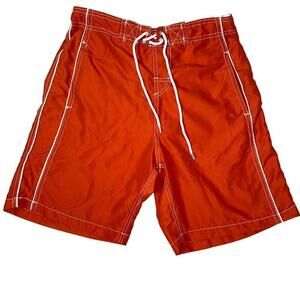 In Gear board swim trunks Men's Elasticized Board Shorts in bright orange SZ LG